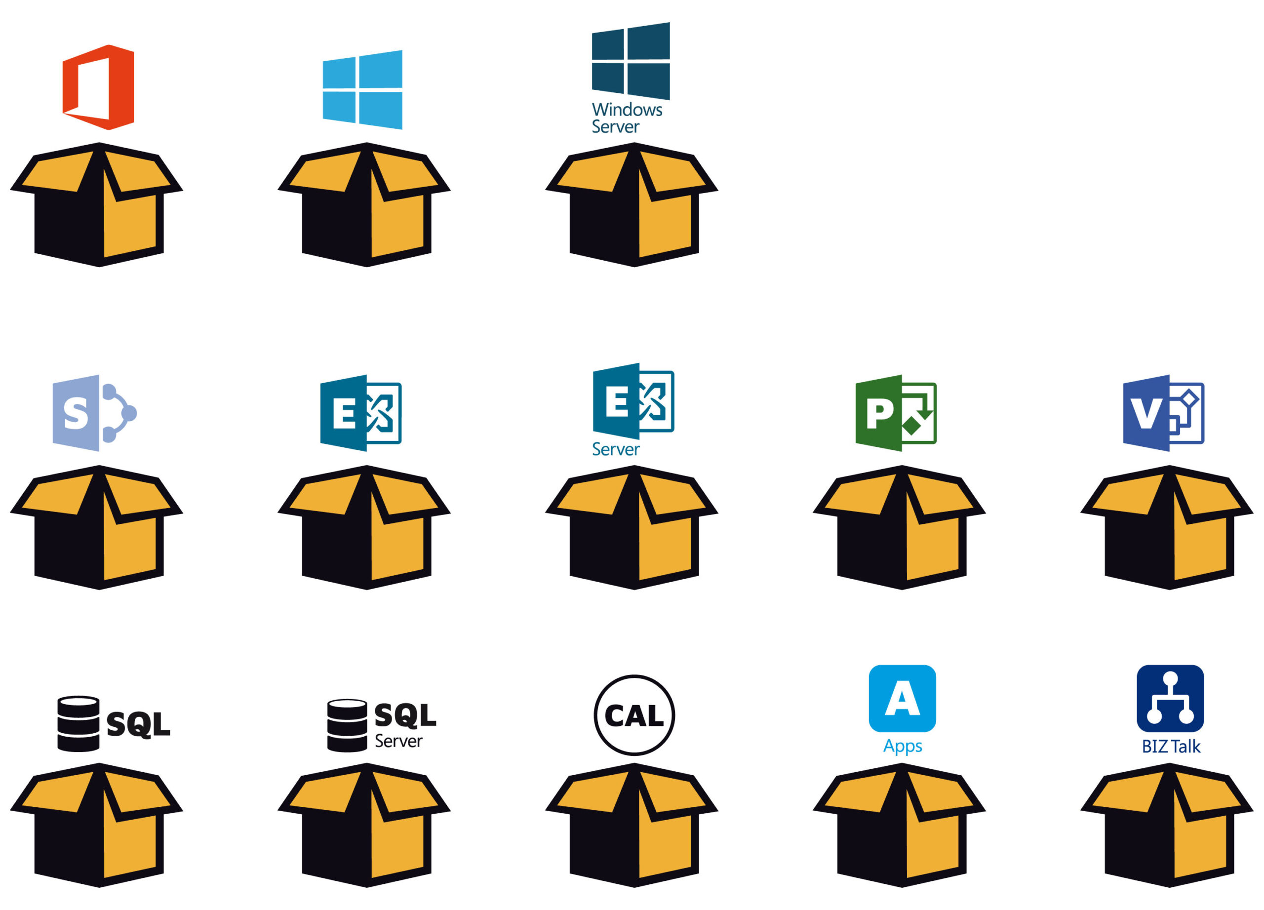 product icons boxes